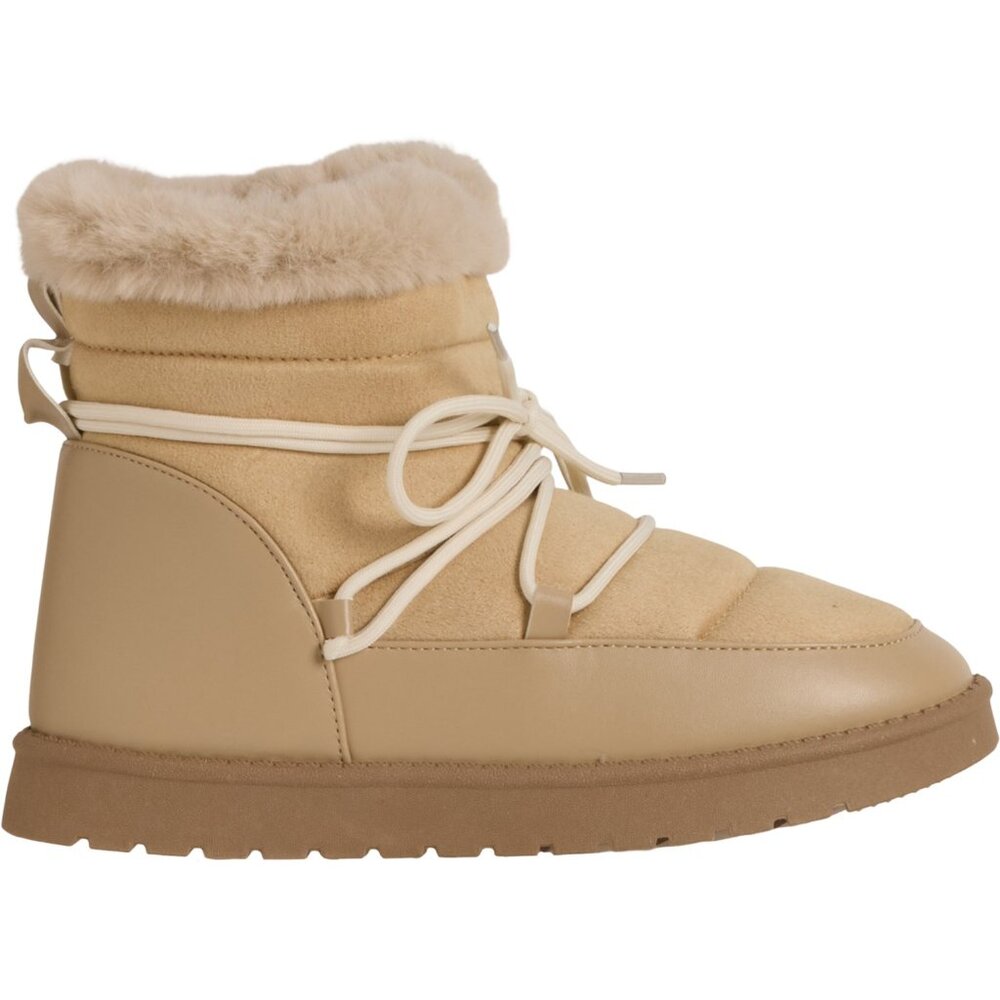 NEW Aspen Puffy Faux-Shearling Lace Boots in sand for women 1125 2s7